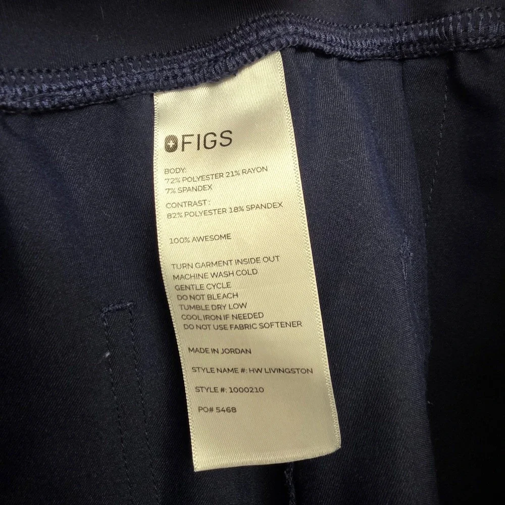 FIGS Technical Collection Navy Blue HW Livingston Scrub Pants Mens Medium